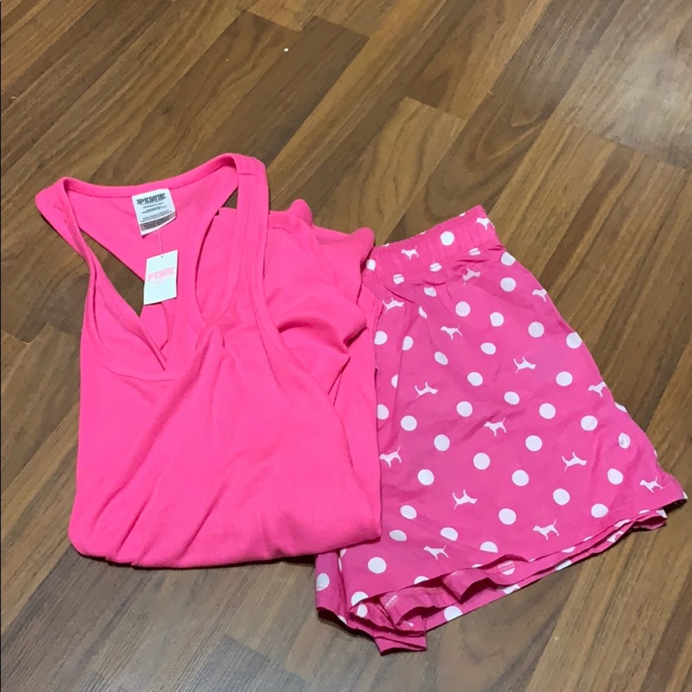 Brand New VS Pink Boxer/Tank Set